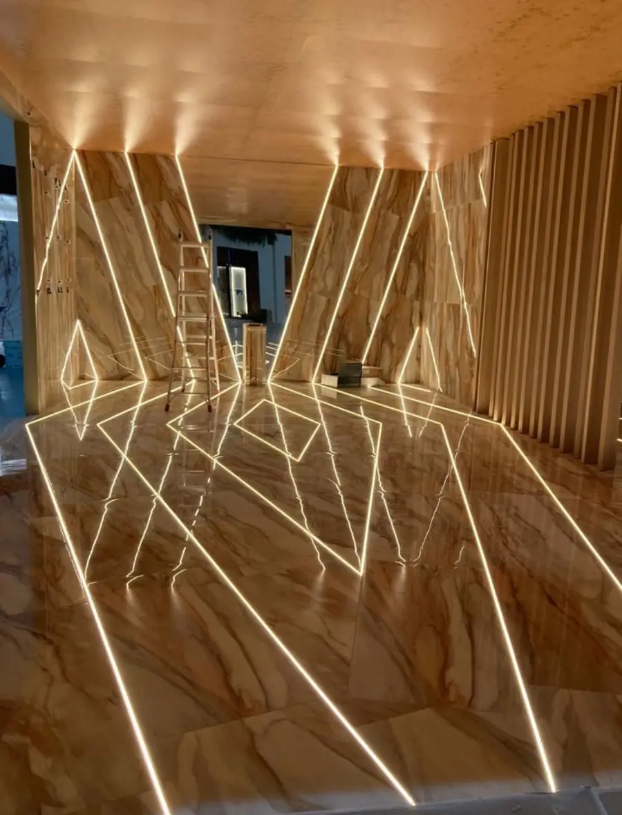 Iluminación LED lineal en un interior
